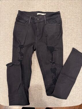 Levi’ s 711 Skinny Black Distressed Women's Jeans